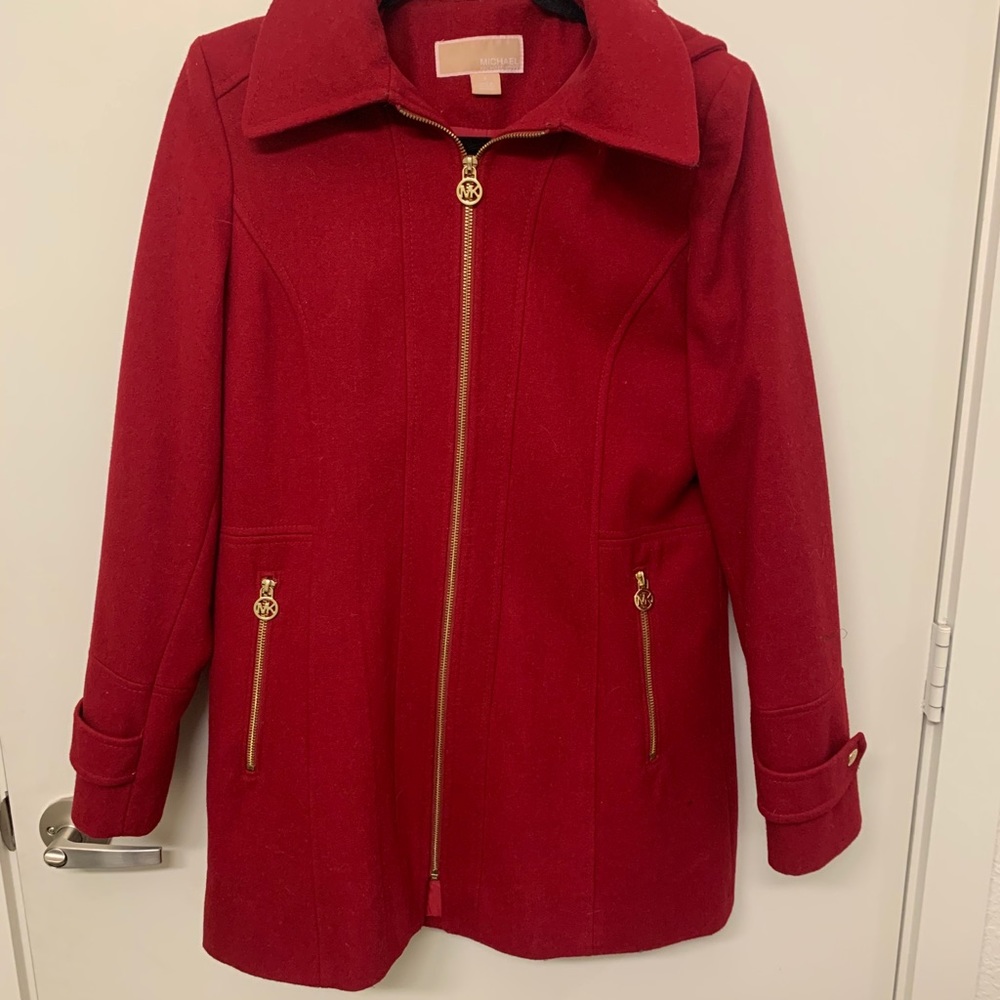 Vibrant red Michael Kors coat